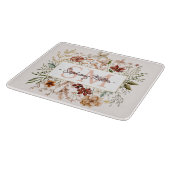 Elegante Monogram Waterverf Herfst Wilde Bloem Blo Snijplank (Hoek)
