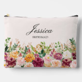 Elegante Monogram Waterverf Roos Bloem Bruidsmeisj Etui (Voorkant)