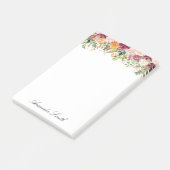 Elegante Monogram Waterverf Roos Bloementuin Post-it® Notes (Schuin)