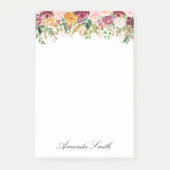 Elegante Monogram Waterverf Roos Bloementuin Post-it® Notes (Voorkant)