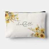 Elegante Monogram Waterverf Zonnebloem Boeket Etui (Voorkant)