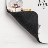 Elegante Monogram Wildflower Boeket Bloem Muismat (Hoek)
