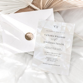 Elegante Monogram Wit Huwelijksuitnodiging Kaart