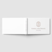 Elegante monogram witte bruiloft namen datum folie gastenboek (Volledig)