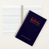 Elegante Monogram Zakelijk Goud Navy notitieboek (Binnen)
