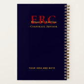 Elegante Monogram Zakelijk Goud Navy notitieboek (Achterkant)
