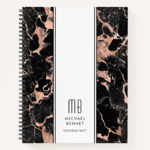 Elegante Monogram Zakelijke   Notitieboek