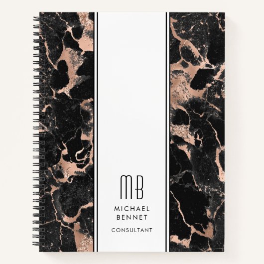 Elegante Monogram Zakelijke   Notitieboek (Voorkant)