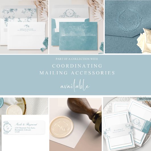 Elegante Monogram Zee Glas Wedding Retouradres Etiket