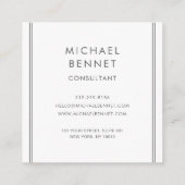 Elegante Monogram Zilver Grijs Consultant Vierkante Visitekaartje (Achterkant)