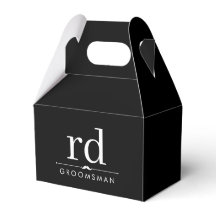 Elegante Monogram Zwarte en Witte Bruidsjonkers Ca