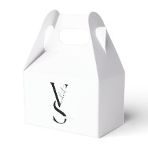 Elegante Monogram Zwarte & Witte Favorieten Doos 