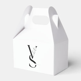 Elegante Monogram Zwarte & Witte Favorieten Doos Bedankdoosjes