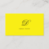 Elegante Monogramma Minimalista Geel Visitekaartje (Voorkant)