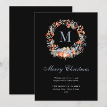 Elegante Monogramme Krans Stofblauw Modern