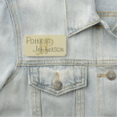 Elegante Monogrammed Beige en Gouden: Kalligrafie Naamplaatje (In situ)