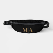 Elegante Monogrammed Black Gold Naam