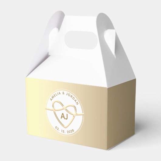 Elegante Monogrammed Bruiloft Favor Box Bedankdoosjes (Voorkant Zijde)