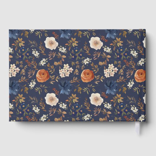 Elegante Monogrammed Bruiloft Gastenboek (Achterkant)