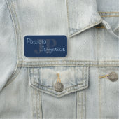 Elegante Monogrammed Donkerblauw: Modern Professio Naamplaatje (In situ)