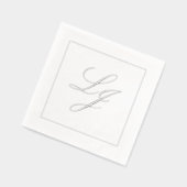 Elegante Monogrammed Eenvoudig Script Huwelijk Zil Folie Servetten (Links)