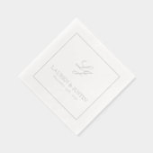 Elegante Monogrammed Eenvoudig Script Huwelijk Zil Folie Servetten (Rechts)