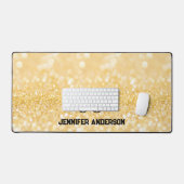 Elegante Monogrammed Faux Gold Bubble Bureaumat (Keyboard & Muis)