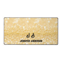 Elegante Monogrammed Faux Gold Bubble