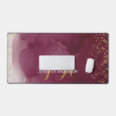 Elegante Monogrammed Gold Bourgogne Desk Mat (Keyboard & Muis)
