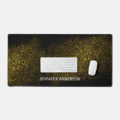 Elegante Monogrammed Gold Shine Stars Desk Mat (Keyboard & Muis)
