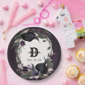 Elegante Monogrammed Gotische Bruiloft Papieren Bordje (Feest)