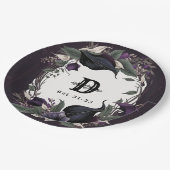 Elegante Monogrammed Gotische Bruiloft Papieren Bordje (Gekanteld)