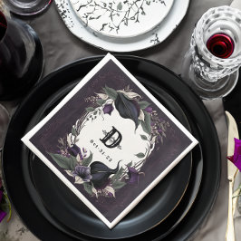 Elegante Monogrammed Gotische Bruiloft Servet