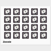 Elegante Monogrammed Gotische Bruiloft Vierkante Sticker (Vel)