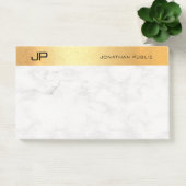 Elegante Monogrammed Goud Marmer Eenvoudige Sjablo Post-it® Notes (Kantoor)