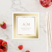 Elegante Monogrammed Goud Trouwpapier Servetten (Insitu)