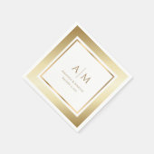 Elegante Monogrammed Goud Trouwpapier Servetten (Hoek)
