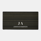 Elegante Monogrammed Gouden lijnen Desk Mat (Voorkant)