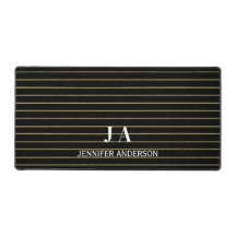 Elegante Monogrammed Gouden lijnen Desk Mat