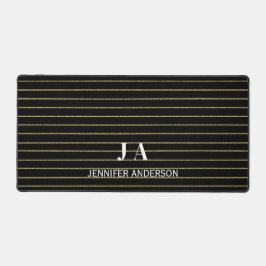 Elegante Monogrammed Gouden lijnen Desk Mat