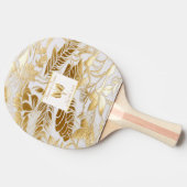 Elegante Monogrammed Gouden Monstera Tafeltennisbatje (Zijkant)