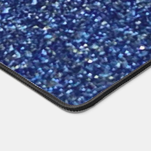 Elegante Monogrammed initiaal Blue Glitter Desk Ma Bureaumat (Hoek)