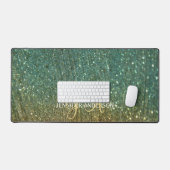 Elegante Monogrammed initiaal Gouden Glitter Desk  Bureaumat (Keyboard & Muis)