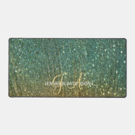 Elegante Monogrammed initiaal Gouden Glitter Desk  Bureaumat