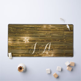 Elegante Monogrammed initiaal gouden sterren Bureaumat