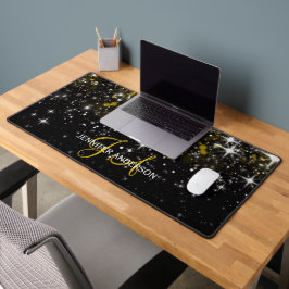 Elegante Monogrammed initiaal Gouden sterren Desk Bureaumat