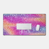 Elegante Monogrammed initiaal Kleurrijke Glit Desk Bureaumat (Keyboard & Muis)