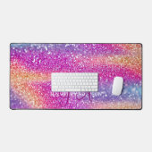 Elegante Monogrammed initiaal Kleurrijke Glit Desk Bureaumat (Keyboard & Muis)