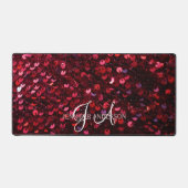 Elegante Monogrammed initiaal Red Sequins Desk Mat (Voorkant)