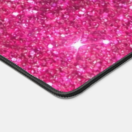 Elegante Monogrammed initiaal Roze Glitter Desk Ma Bureaumat (Hoek)